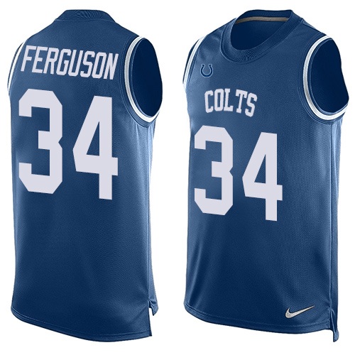 Men's Limited Josh Ferguson Nike Jersey Royal Blue - #34 Player Name & Number Tank Top NFL Indianapolis Colts